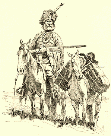 Illustration of 1800's fur trapper