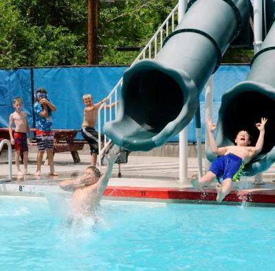 pool with slide